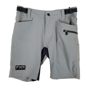 FXR Performance Men Gray Mountain Bike MTB Shorts Sz 32 Adjustable Waist Utility